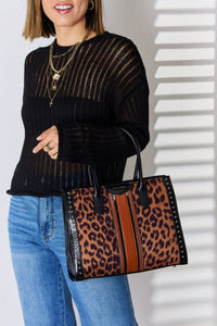 Thumbnail for David Jones Leopard Contrast Rivet Handbag