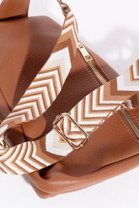 Thumbnail for Fame PU Leather Chevron Strap Crossbody Bag