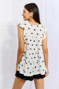 Thumbnail for Heimish Shine Bright Full Size Butterfly Sleeve Star Print Top