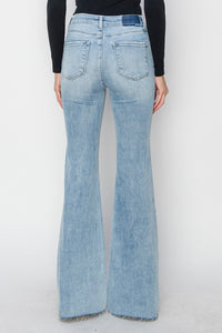 Thumbnail for RISEN Full Size High Rise Raw Cut Hem Bootcut Jeans