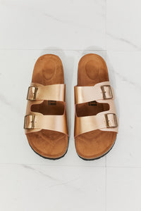 Thumbnail for MMShoes Best Life Double-Banded Slide Sandal in Gold