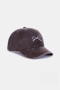 Thumbnail for Zenana Bow Embroidered Washed Cotton Caps