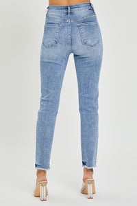 Thumbnail for RISEN Full Size High Rise Frayed Hem Skinny Jeans