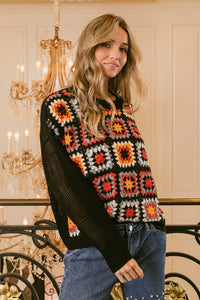 Thumbnail for BiBi Granny Square Front Long Sleeve Top