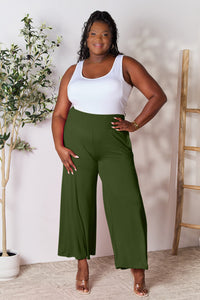 Thumbnail for Double Take Full Size Smocked Wide Waistband Wide Leg Pants