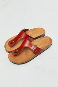 Thumbnail for MMShoes Drift Away T-Strap Flip-Flop in Red