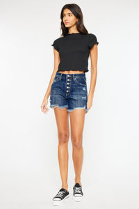 Thumbnail for Kancan Raw Hem Button-Fly Denim Shorts