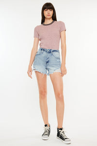 Thumbnail for Kancan Distressed High Waist Denim Shorts with Pockets