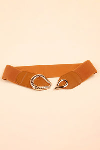 Thumbnail for Ribbed Alloy Buckle Elastic Belt