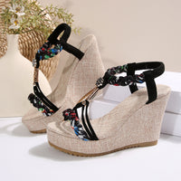 Thumbnail for Braided Strap Wedge Sandals