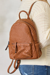 Thumbnail for SHOMICO PU Leather Woven Backpack