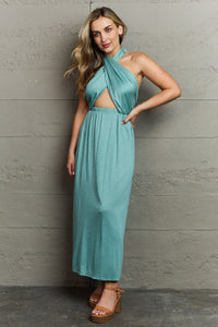 Thumbnail for Ninexis Know Your Worth Criss Cross Halter Neck Maxi Dress