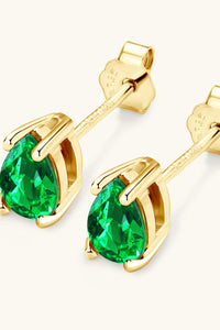 Thumbnail for Lab-Grown Emerald Stud Earrings