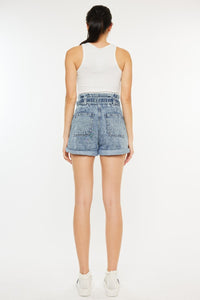 Thumbnail for Kancan Ultra High Rise Paperbag Denim Shorts