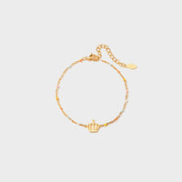 Thumbnail for Crown Shape 18K Gold-Plated Bead Bracelet