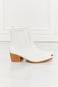 Thumbnail for MMShoes Love the Journey Stacked Heel Chelsea Boot in White