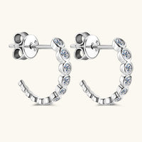 Thumbnail for Inlaid Moissanite 925 Sterling Silver C-Hoop Earrings