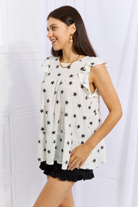 Thumbnail for Heimish Shine Bright Full Size Butterfly Sleeve Star Print Top