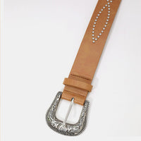 Thumbnail for PU Leather Rhinestone Belt