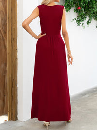 Thumbnail for Surplice Neck Sleeveless Maxi Dress