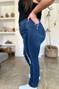 Thumbnail for Judy Blue Full Size High Waist Rigid Magic Heavy Destroy Straight Jeans