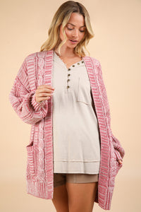 Thumbnail for VERY J Cable Knit Open Front Cardigan