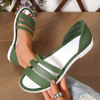 Thumbnail for PU Leather Three-Strap Sandals