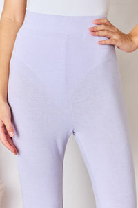 Thumbnail for RISEN Full Size High Waist Ultra Soft Knit Flare Pants