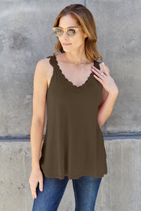 Thumbnail for Basic Bae Full Size Lace Detail V-Neck Cutout Cami