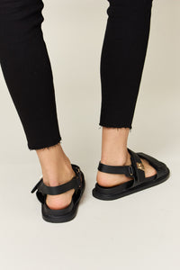 Thumbnail for WILD DIVA Velcro Double Strap Slingback Sandals