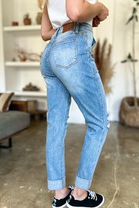 Thumbnail for Judy Blue Full Size Distressed Straight Jeans with Patch Pockets