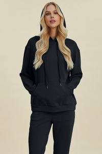 Thumbnail for Basic Bae Full Size Air Scuba Drawstring Long Sleeve Hoodie with Kangaroo Pocket