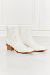 Thumbnail for MMShoes Love the Journey Stacked Heel Chelsea Boot in White