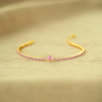 Thumbnail for Heart Shape Inlaid Zircon 18K Gold-Plated Bracelet