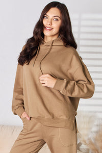 Thumbnail for RISEN Drawstring Drop Shoulder Long Sleeve Hoodie