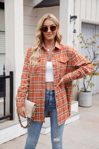 Thumbnail for Mandy Plaid Button Up Long Sleeve Shirt