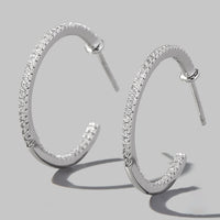 Thumbnail for Zircon 925 Sterling Silver C-Hoop Earrings