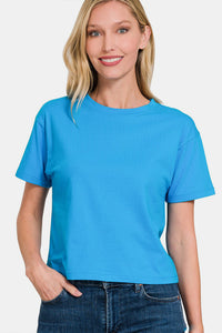 Thumbnail for Zenana Round Neck Short Sleeve Cropped T-Shirt