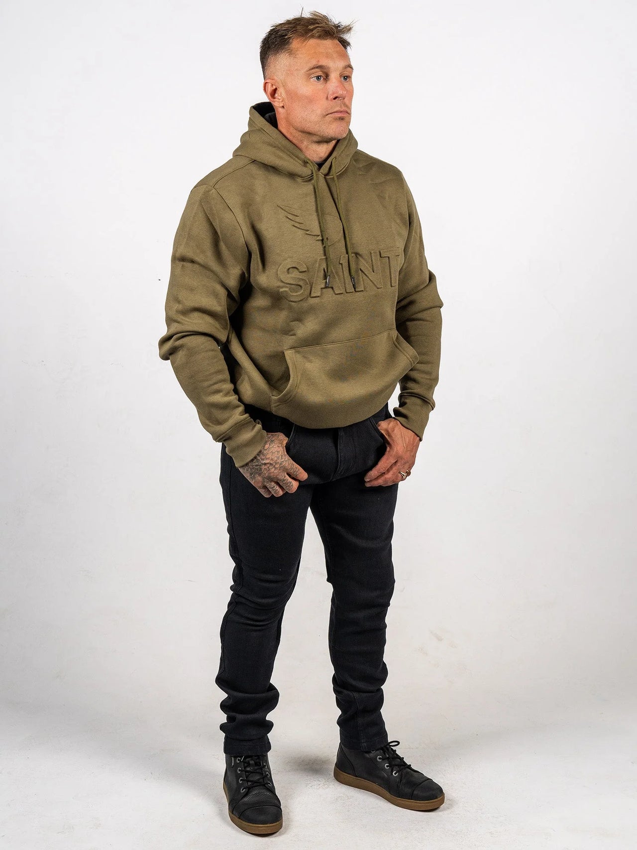 Embossed Cotton Tencel Hoodie