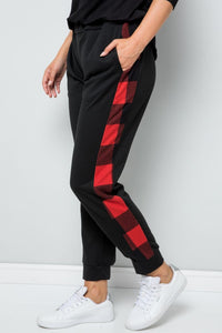 Thumbnail for Celeste Design Full Size Plaid Side Print Sweatpants