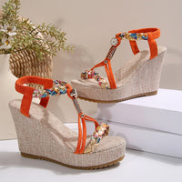 Thumbnail for Braided Strap Wedge Sandals