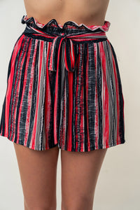 Thumbnail for White Birch Full Size High Waisted Striped Shorts