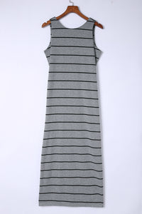 Thumbnail for Striped Slit Sleeveless Maxi Dress