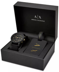 Thumbnail for Men'S Chronograph Black Silicone Strap Watch 45Mm Gift Set