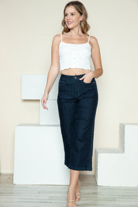 Thumbnail for Judy Blue Full Size Side Seam Braid Detail Crop Wide Leg Jeans