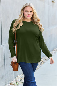 Thumbnail for Basic Bae Full Size Round Neck Dropped Shoulder T-Shirt