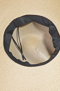 Thumbnail for Fame Rope Strap Wide Brim Weave Hat