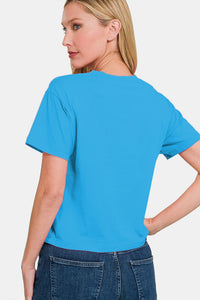 Thumbnail for Zenana Round Neck Short Sleeve Cropped T-Shirt