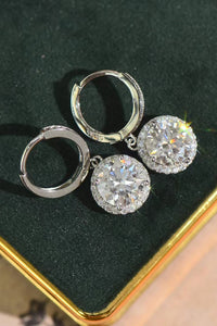 Thumbnail for 2 Carat Moissanite Round Drop Earrings