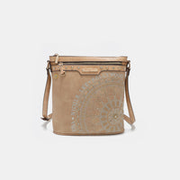 Thumbnail for Nicole Lee USA Metallic Stitching Embroidery Inlaid Rhinestone Crossbody Bag